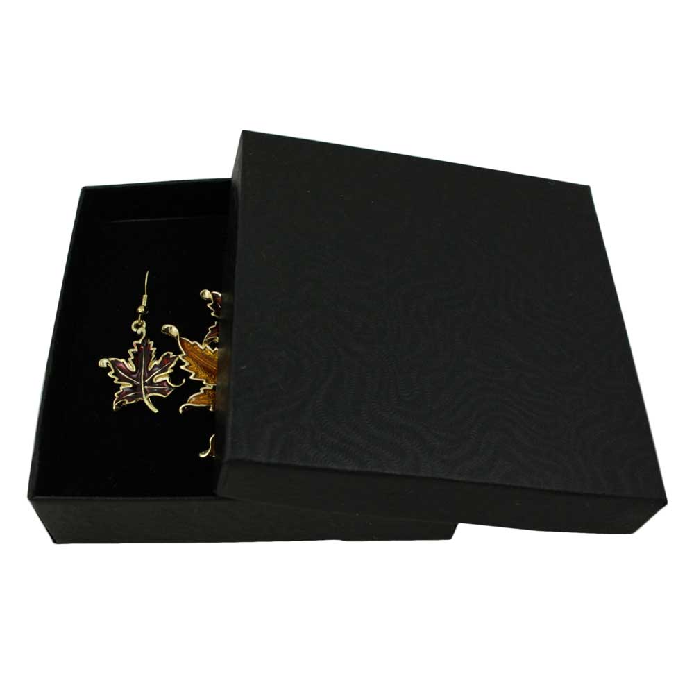 Burgundy and Gold Maple Leaves Pin and Earring Set - PRL341BSB - Lilylin Designs