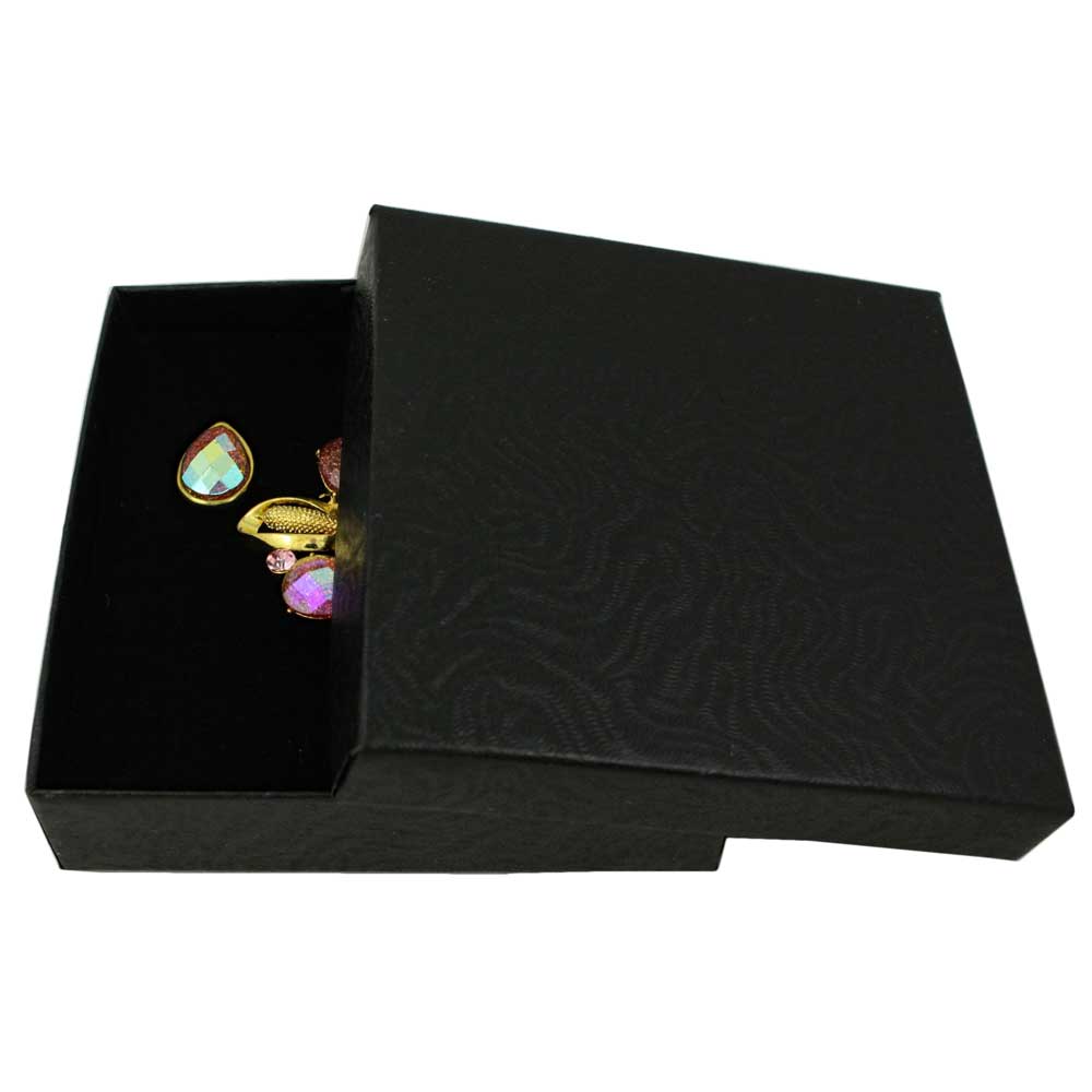 Sparkle in Pink Flower Pin with Teardrop Earring Set - PRL851BS - Lilylin Designs
