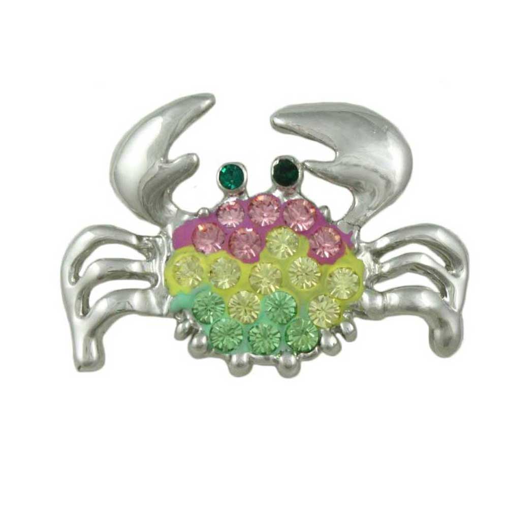Lilylin Designs Small Pastel Enamel and Crystal Crab Brooch Pin