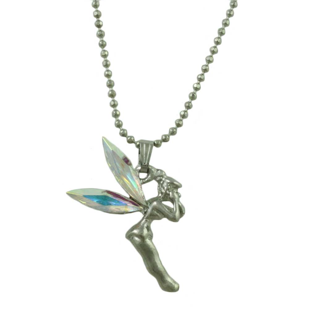 Aurora Borealis Crystal Fairy Pendant on Bead Chain - PT403 - Lilylin Designs