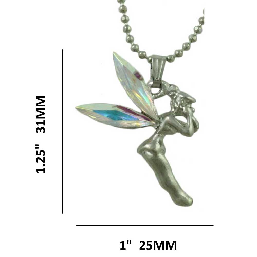 Aurora Borealis Crystal Fairy Pendant on Bead Chain - PT403 - Lilylin Designs