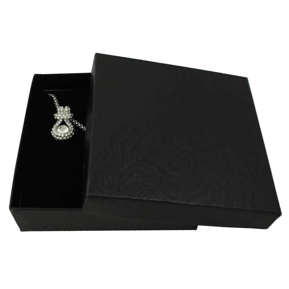 Elegant Silver Knotted Crystal Necklace and Earring Gift Set - PT507BS - Lilylin Designs