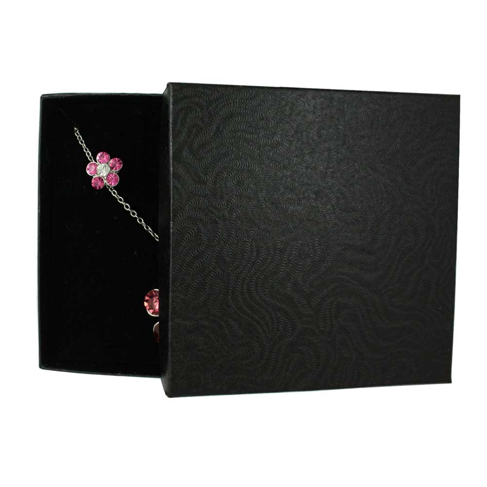 Pink Flower Power Crystal Daisy Necklace and Earring Set - PT519PKBS - Lilylin Designs