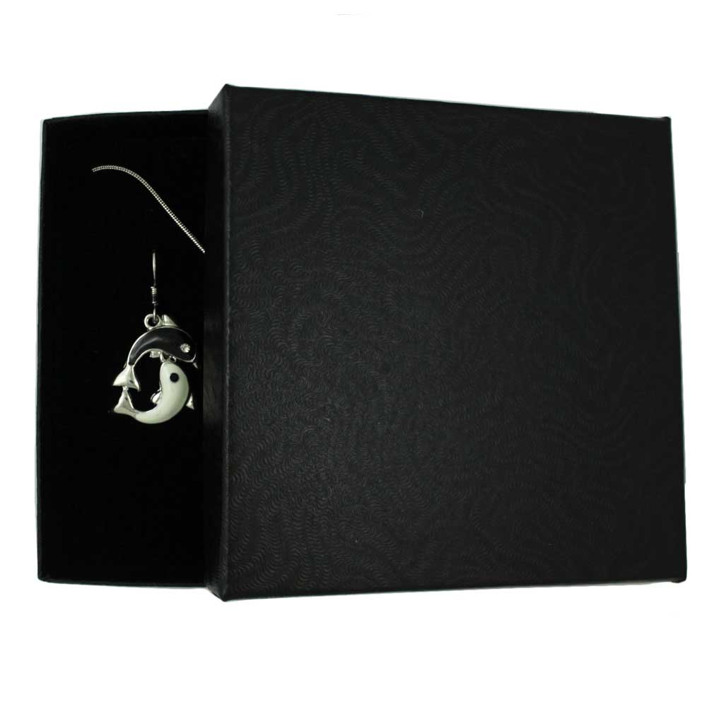Yin Yang Dolphin Necklace and Earring Jewelry Gift Set - PT801BS - Lilylin Designs