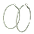 Silver - tone Crystal Studded Large Hoop Pierced Earring - REC031 - Lilylin Designs