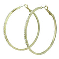 Gold - plated Crystal Studded Large Hoop Earring - REC031G - Lilylin Designs