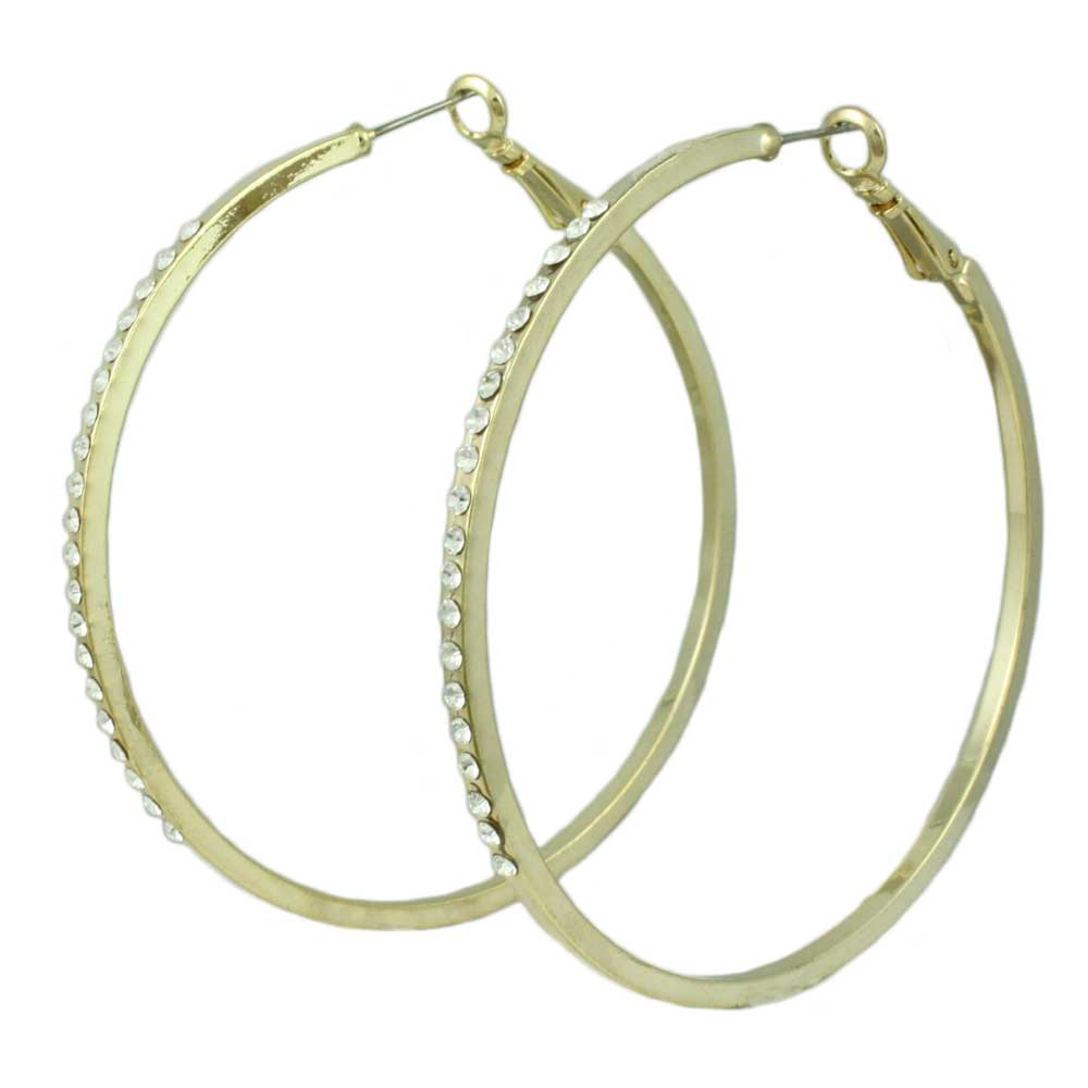 Lilylin Designs Gold-plated Crystal Studded Large Hoop Earring 