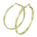 Gold - plated Large Hoop with Crystal Cutout Pierced Earring - REC032G - Lilylin Designs