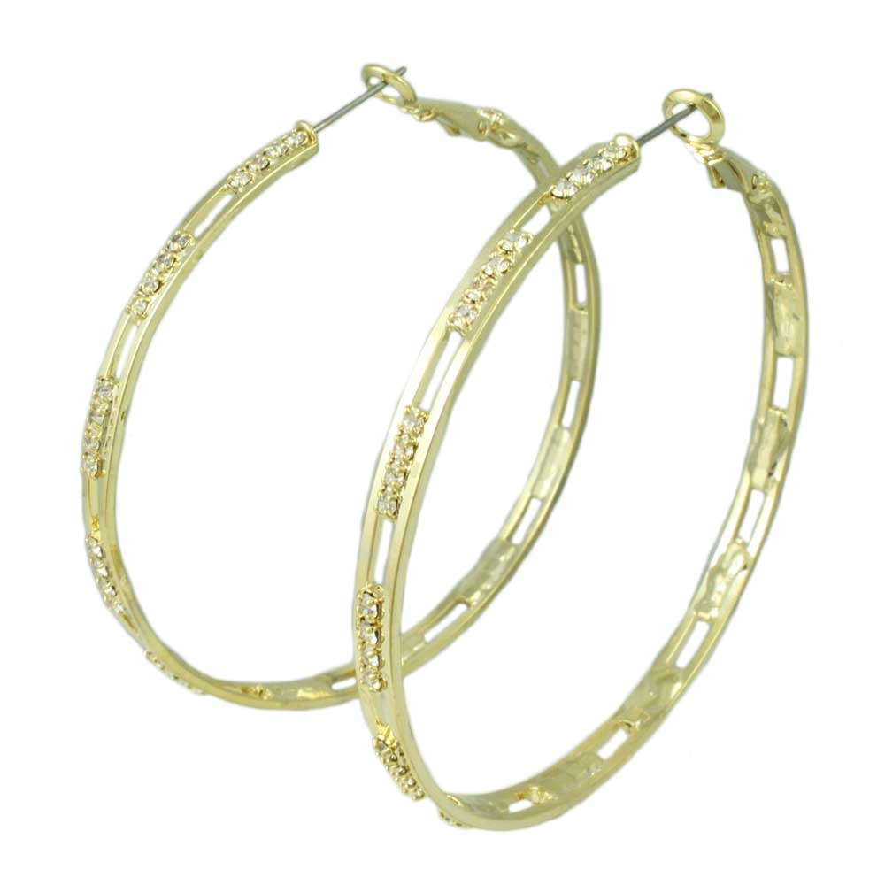 Lilylin Designs Gold-plated Large Hoop with Crystal Cutout Earring