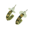 Bronze Topaz Crystal Semi Hoop Pierced Earring - REC048 - Lilylin Designs