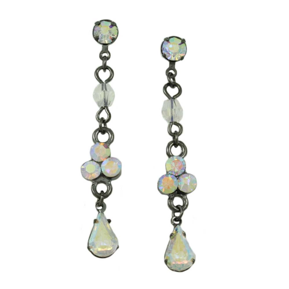 Lilylin Designs Antique Silver Aurora Borealis Crystal Drops Earring