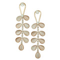 Dusty Rose Cats Eye and Crystals Dangling Pierced Earring - REC408 - Lilylin Designs