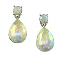 Aurora Borealis Teardrop Pierced Earring - REC420A - Lilylin Designs