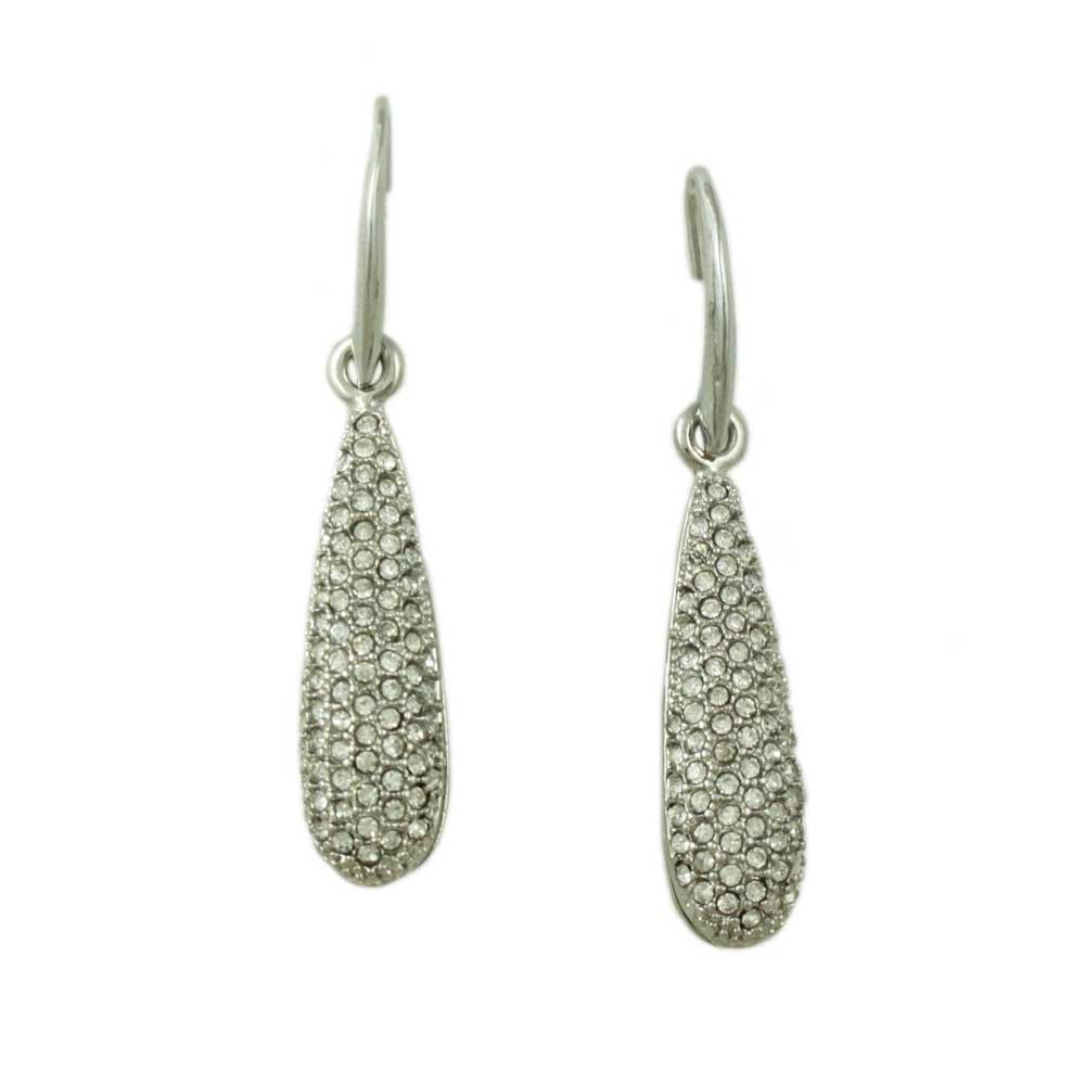 Lilylin Designs Silver Pave Crystal Teardrop Dangling Earring