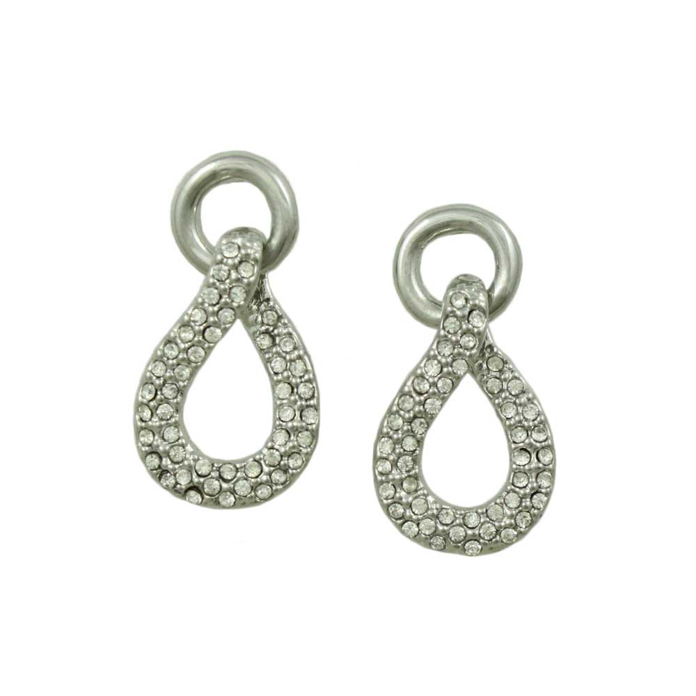 Lilylin Designs Circle with Pave Crystal Teardrop Pierced Earring