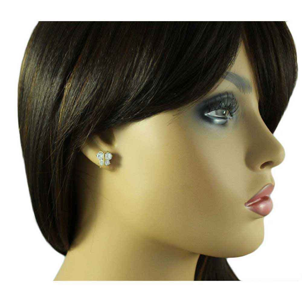 Small Crystal Butterfly Pierced Earring - REC554 - Lilylin Designs
