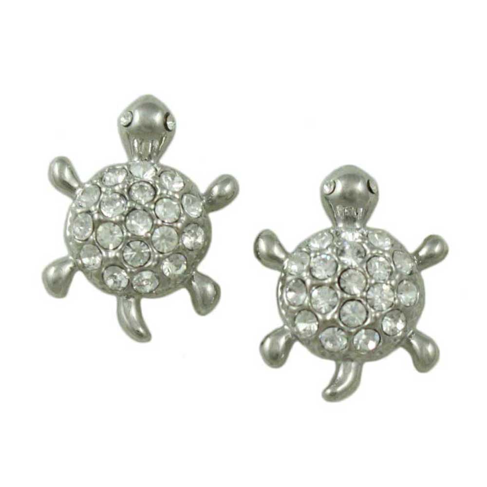 Lilylin Designs Small Round Crystal Turtle Pierced Earring