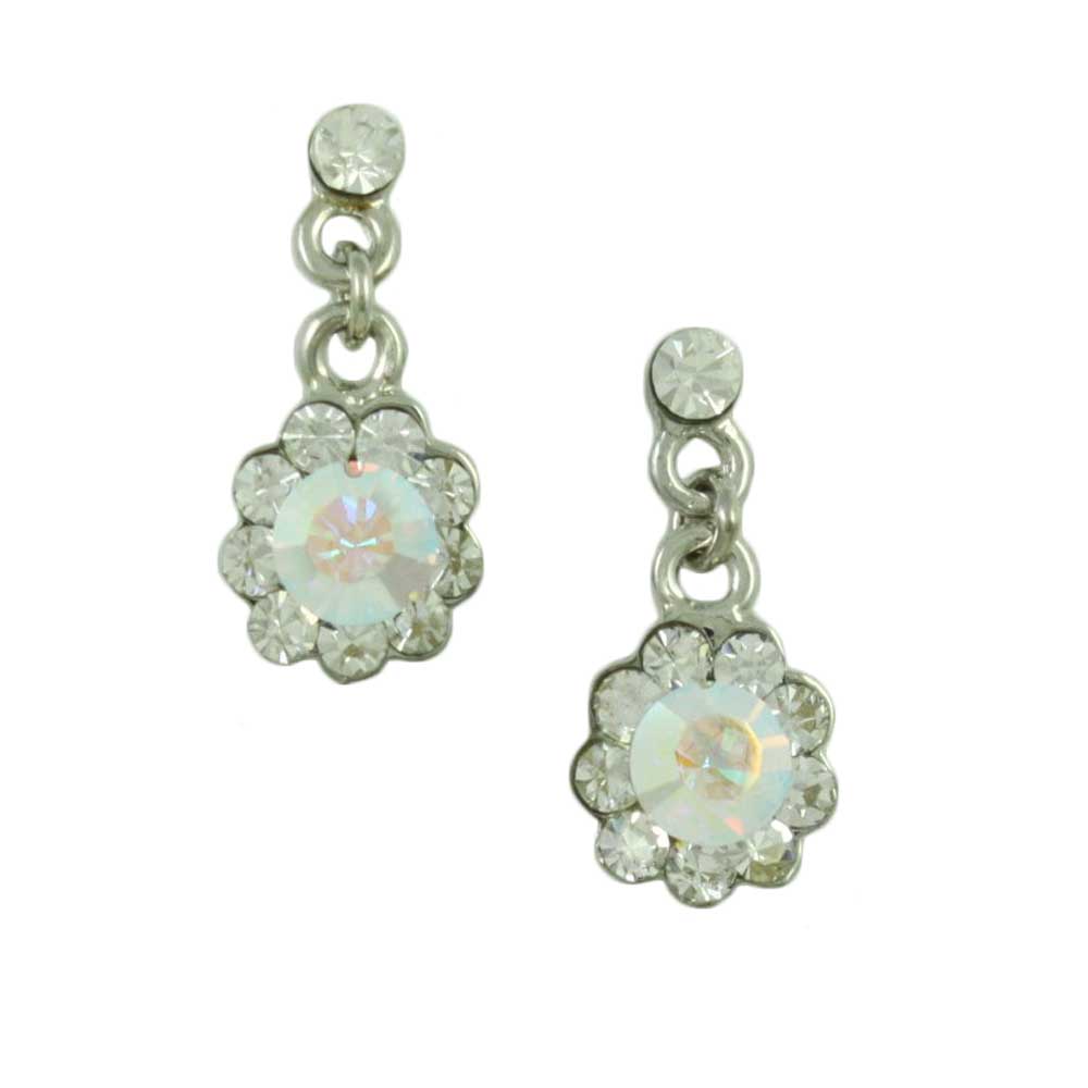Lilylin Designs Aurora Borealis Crystal Flower Dangling Post Earring