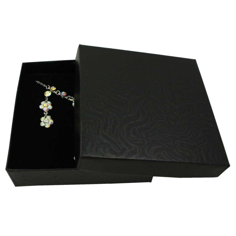 Aurora Borealis Crystal Daisies Y Necklace and Earring Boxed Gift Set - RSN328BS - Lilylin Designs