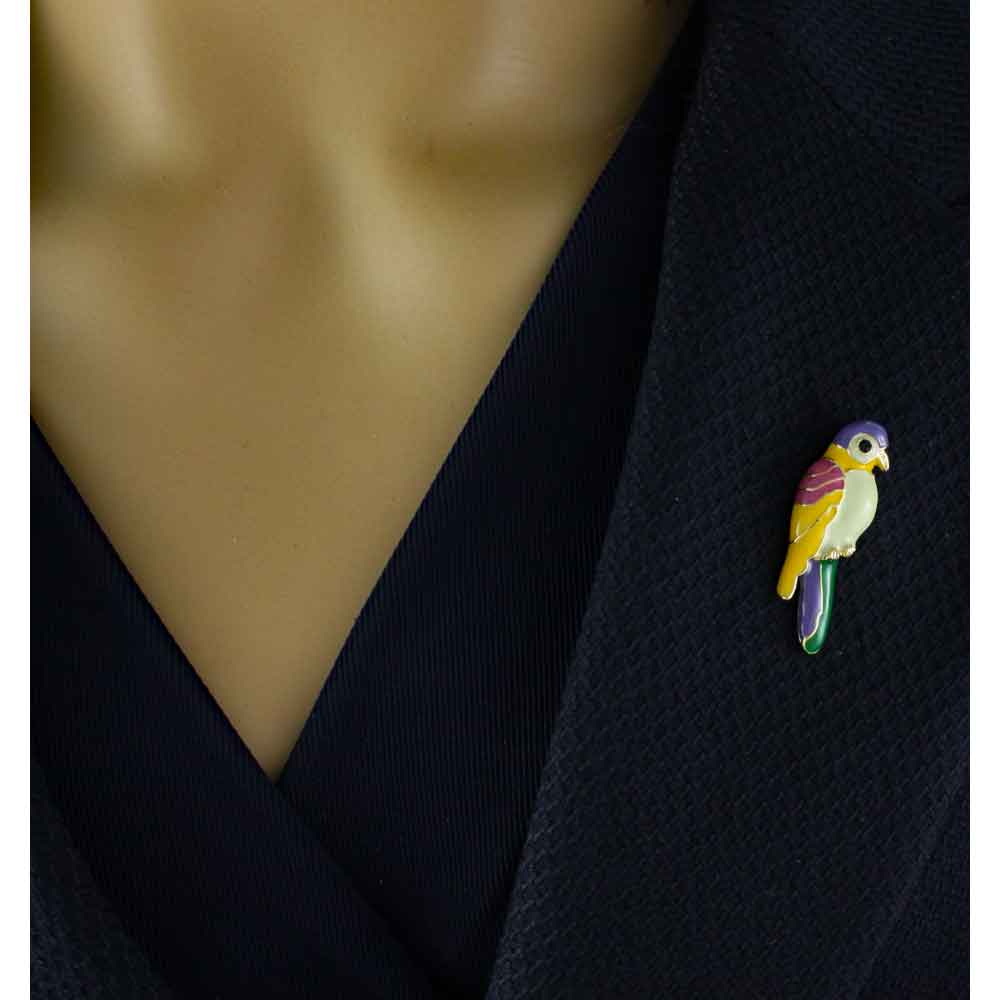 Bright Colorful Enamel Parrot Lapel Tac Pin - SPA401 - Lilylin Designs
