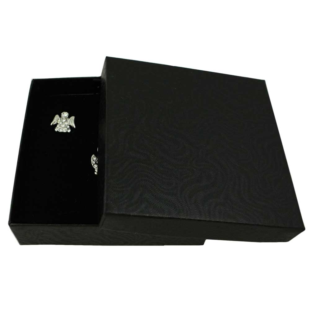 Silver Little Angel Lapel Tac Pin and Earring Gift Set - SPF627BS - Lilylin Designs