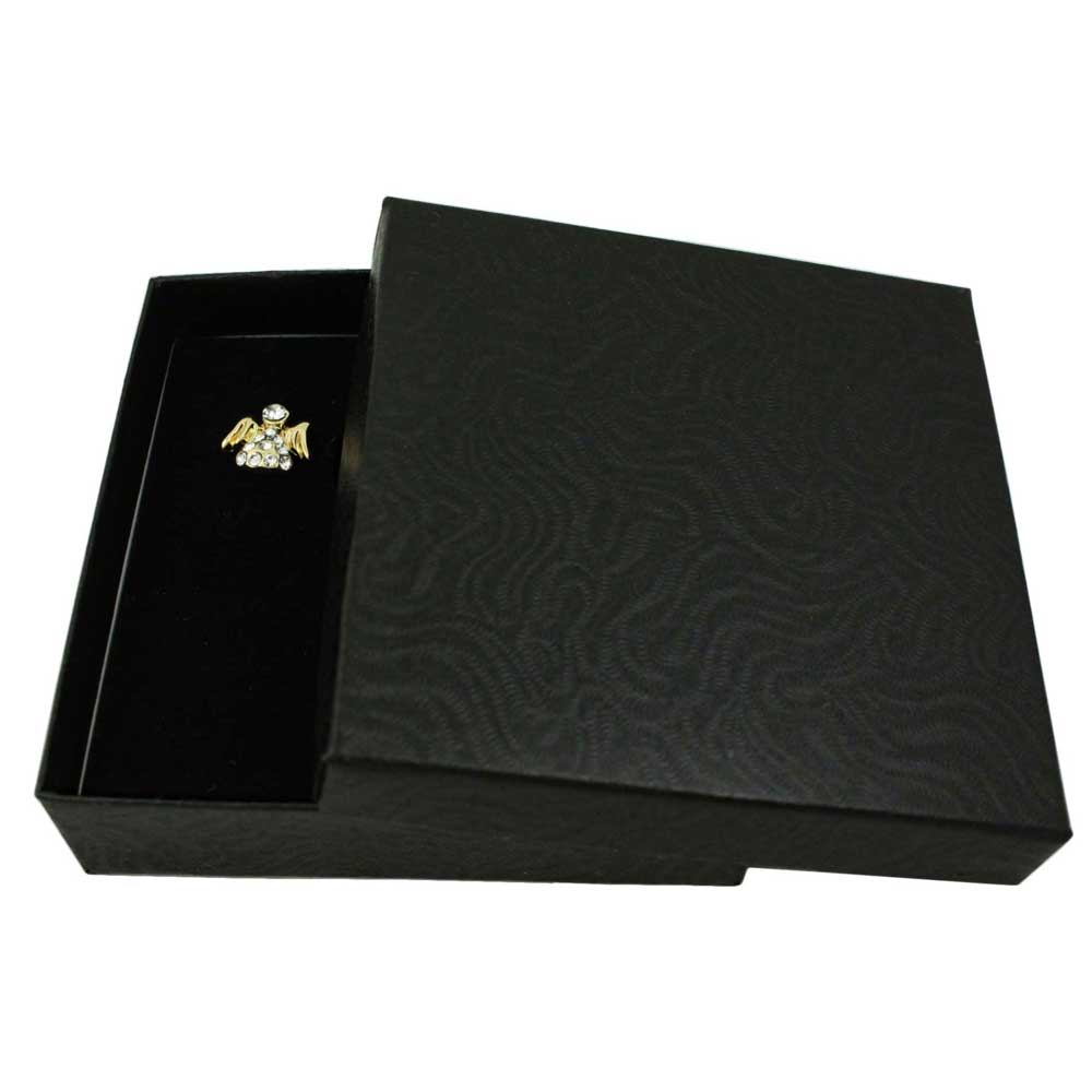 Gold Crystal Little Angel Lapel Tac Pin and Earring Set - SPF627GBS - Lilylin Designs