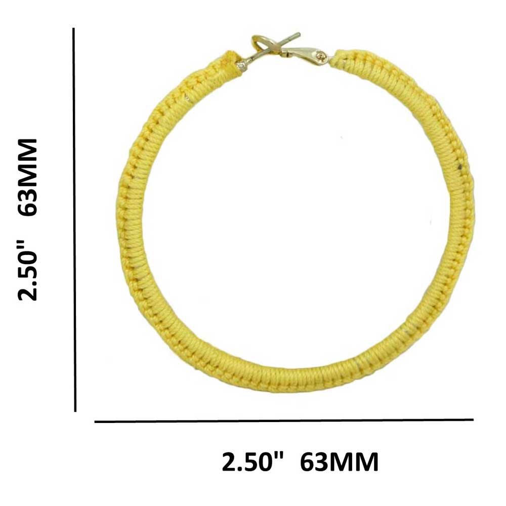 Large Yellow Crochet Hoop Pierced Earring - STXE23 - Lilylin Designs