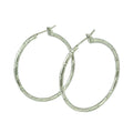Silver - tone Diamond Cut Medium Hoop Pierced Earring - MEC401S - Lilylin Designs
