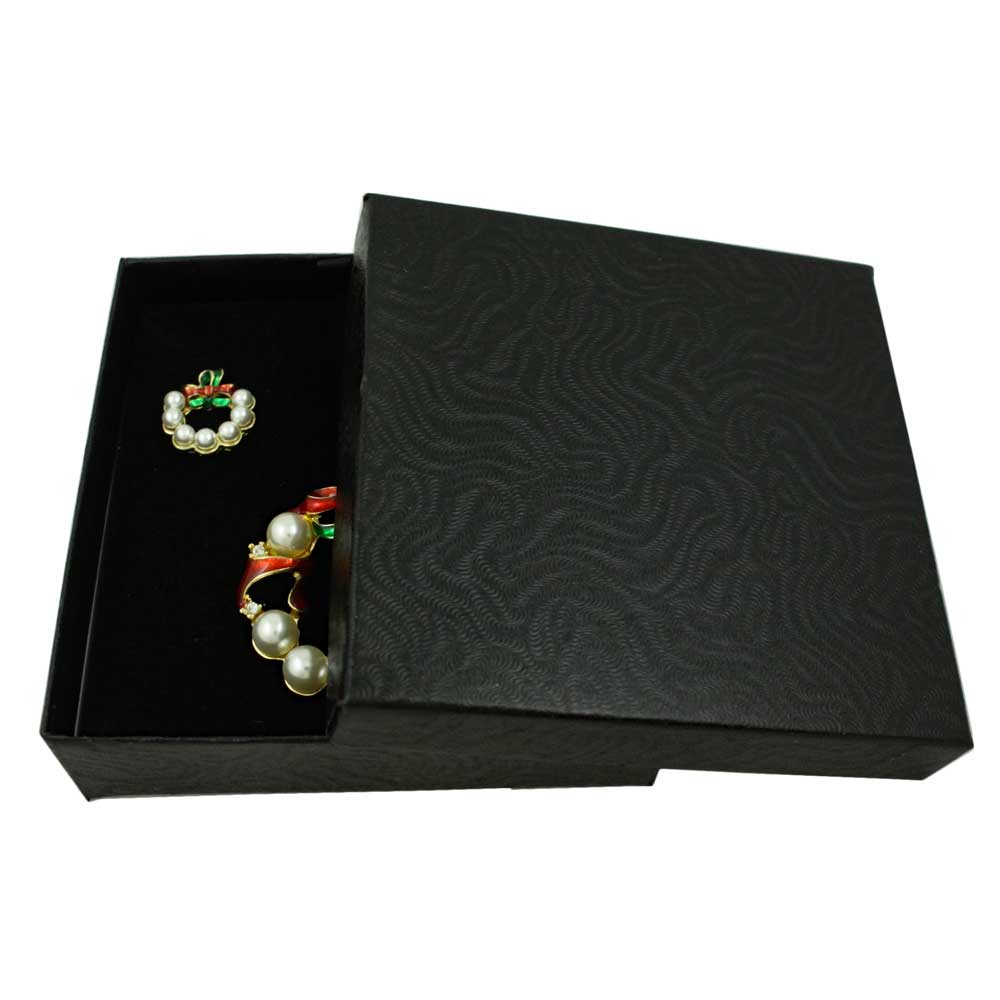 Pearl Christmas Wreath Brooch and Earring Boxed Gift Set - XP113BS - Lilylin Designs