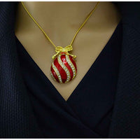 Load image into Gallery viewer, Red Christmas Ornament Necklace and Earring Gift Set - XP348NBP - Lilylin Designs
