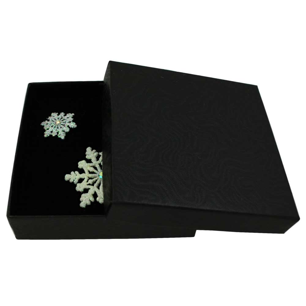 Glitter Snowflake Brooch and Earring Jewelry Gift Set - XP631BS - Lilylin Designs
